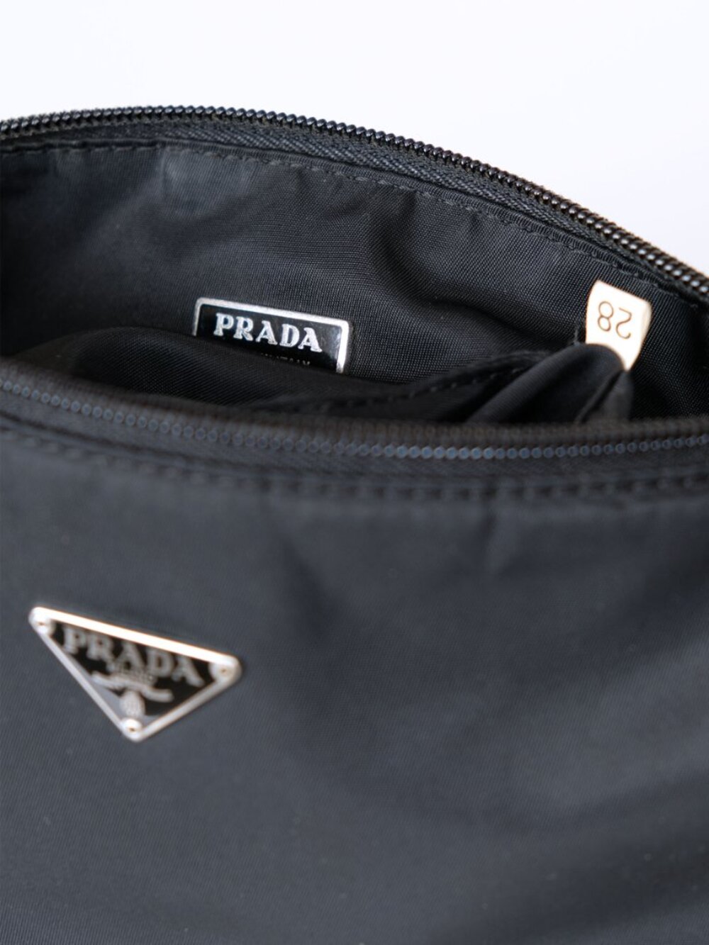 Prada Y2K Archival Tessuto Nylon Shoulder Bag, Baguette, Black - Picture 10 of 15